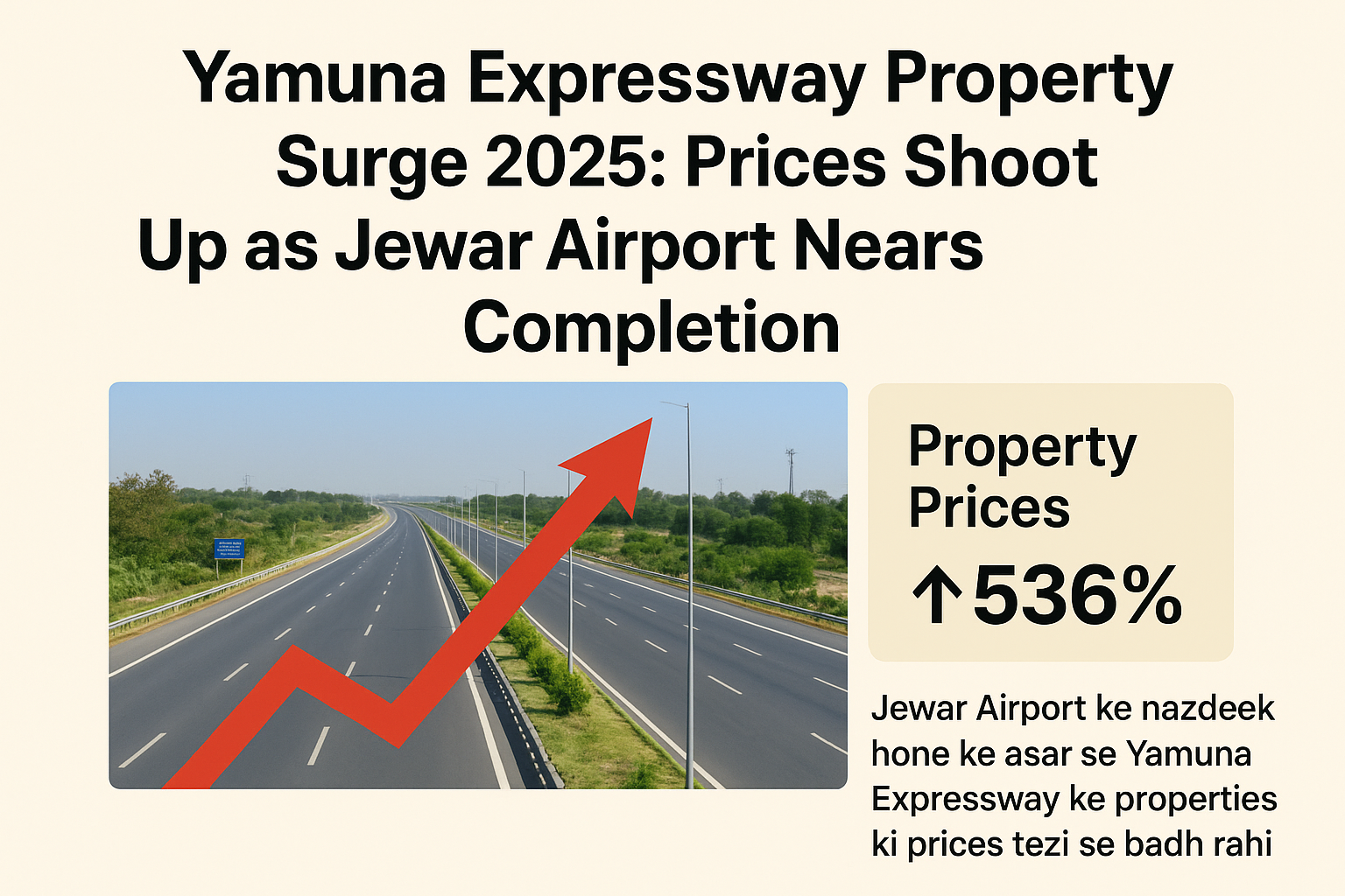Yamuna Expressway Property Surge 2025: Prices Shoot Up as Jewar Airport Nears Completion